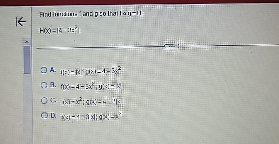 Solved Find Functions F And G So That Chegg