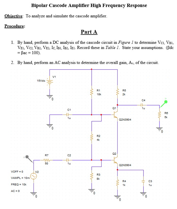 Solved Bipolar Cascode Amplifier High Frequency Chegg
