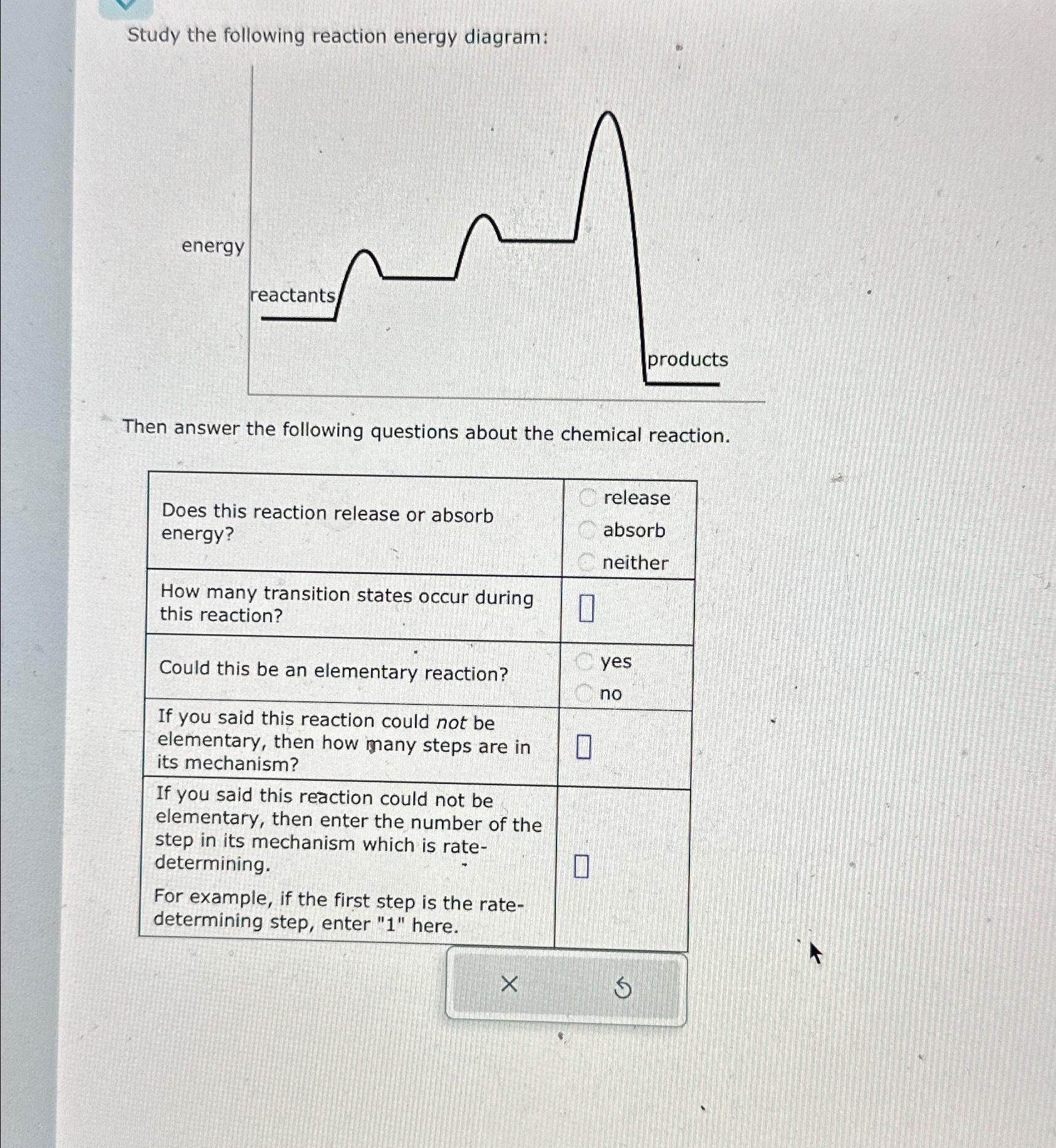 Solved Study The Following Reaction Energy Diagram Then Chegg