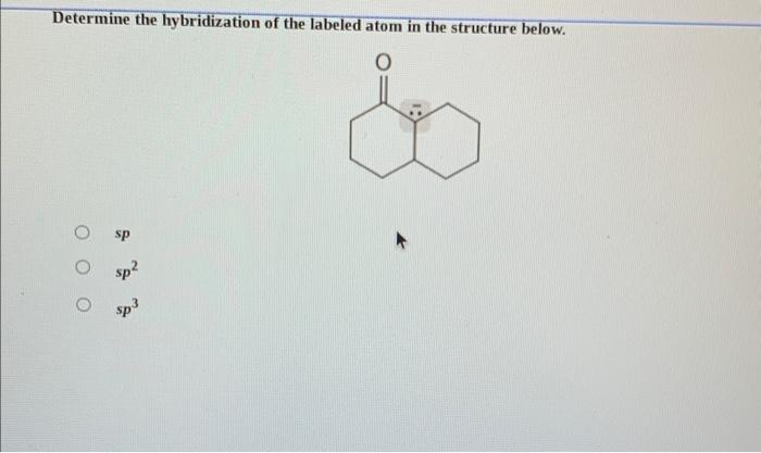 Solved Determine The Hybridization Of The Labeled Atom In Chegg