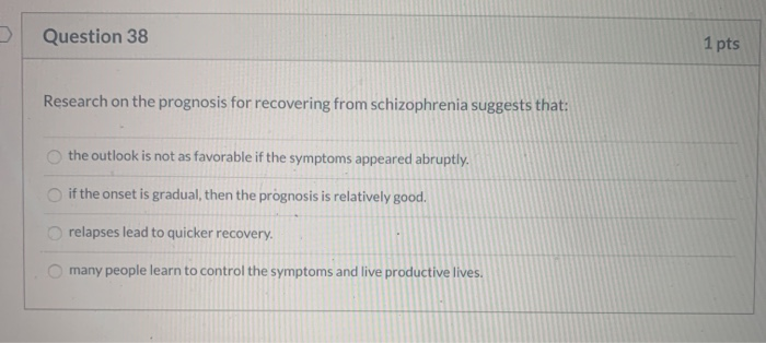 Solved Question Pts Research On The Prognosis For Chegg