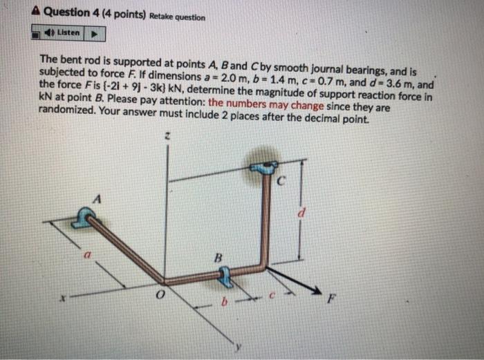 Solved A Question 4 4 Points Retake Question Listen The Chegg