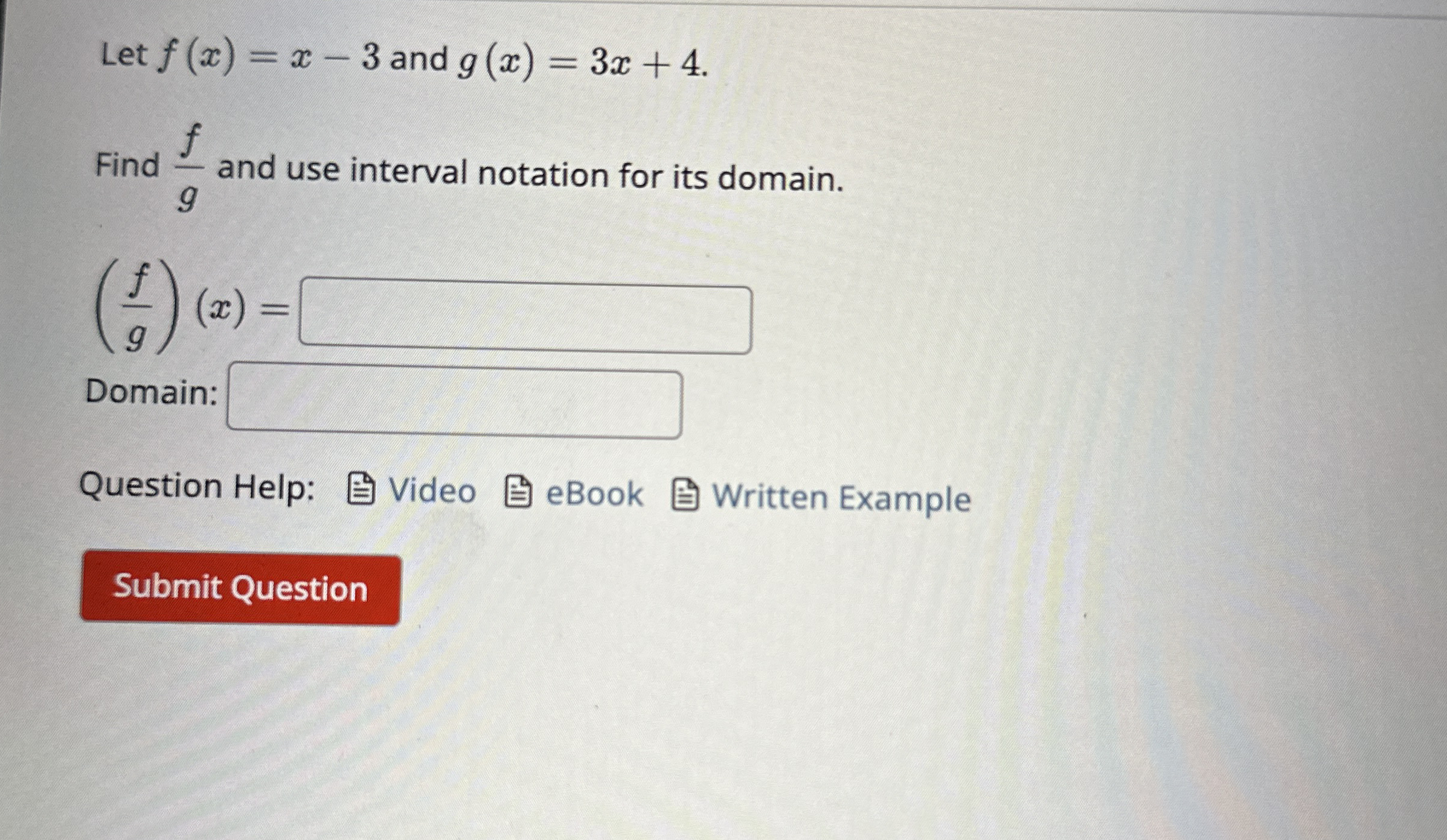 Let F X X And G X X Find Fg And Use Interval Chegg