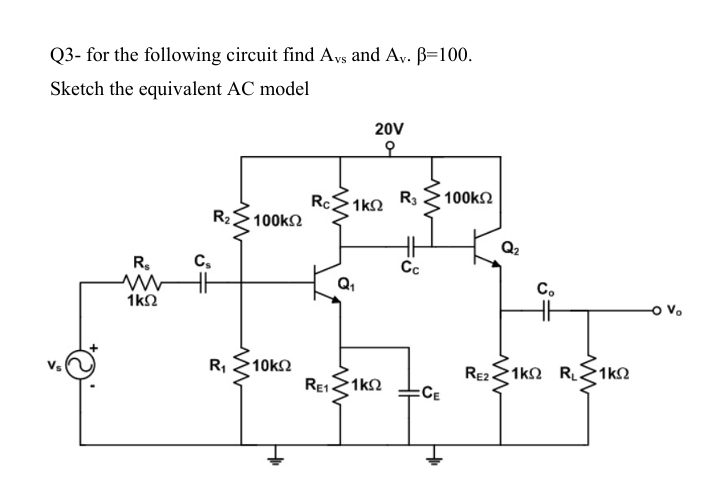 Q3 For The Following Circuit Find Avs And Chegg