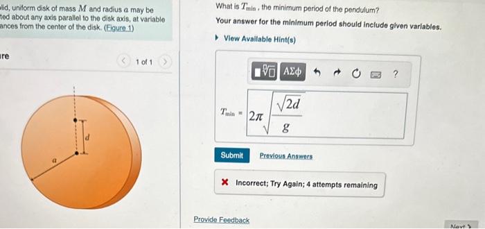 Solved Liid Uniform Disk Of Mass M And Radius A May Be What Chegg