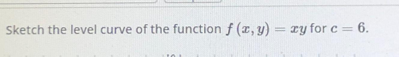 Solved Sketch The Level Curve Of The Function F X Y Xy For Chegg