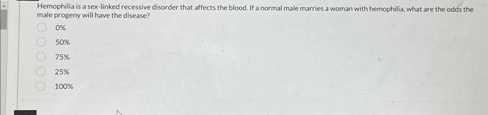 Solved Hemophilia Is A Sex Linked Recessive Disorder That Chegg