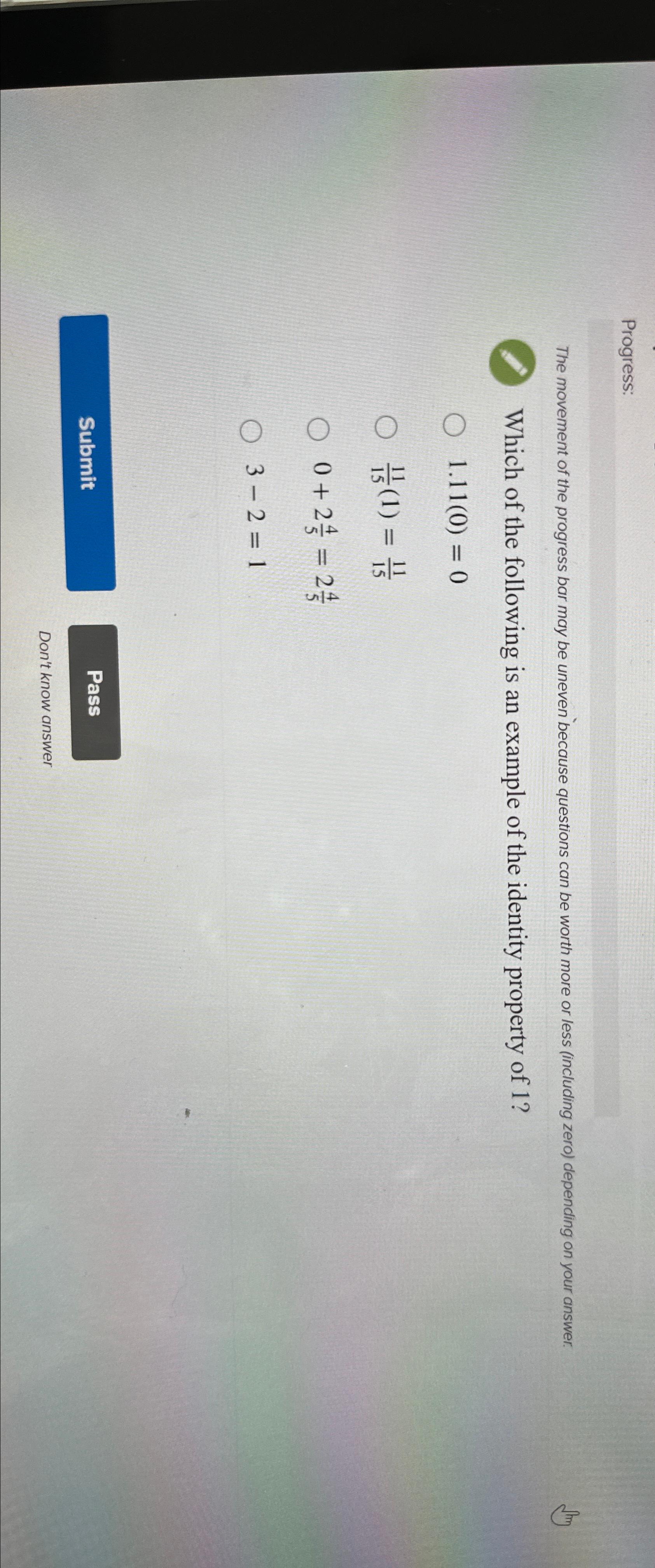 Solved Progress The Movement Of The Progress Bar May Be Chegg