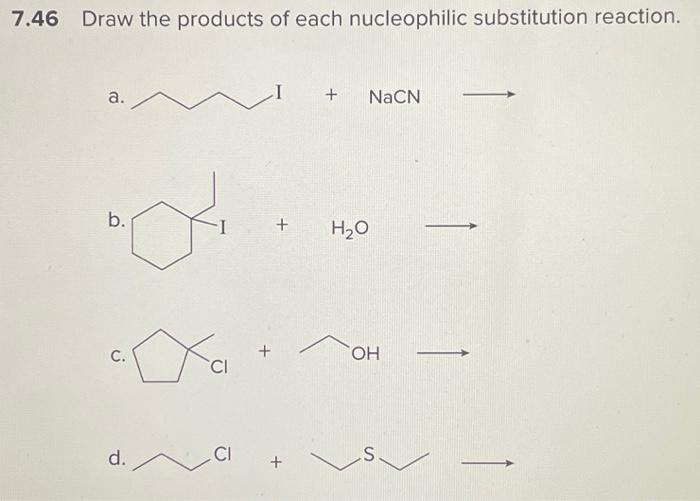 Solved Draw The Products Of Each Nucleophilic Chegg