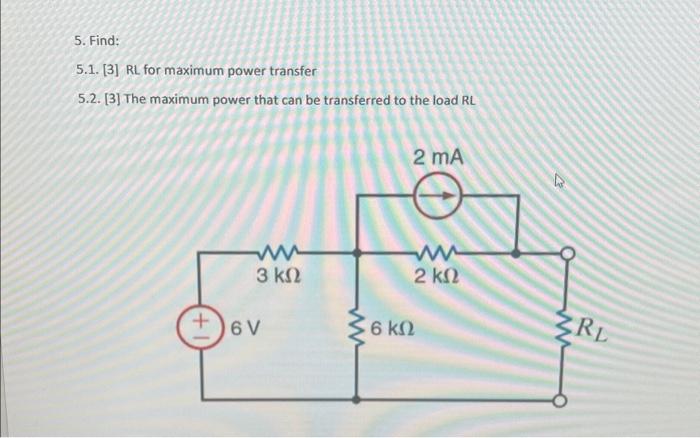 Solved Find Rl For Maximum Power Transfer Chegg