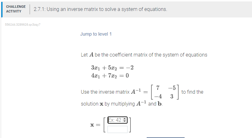 Solved Jump To Level Let A Be The Coefficient Matrix Of Chegg