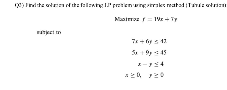 Solved Q3 Find The Solution Of The Following LP Problem Chegg