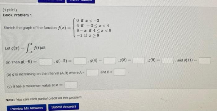 Solved 1 Point Book Problem 1 Sketch The Graph Of The Chegg