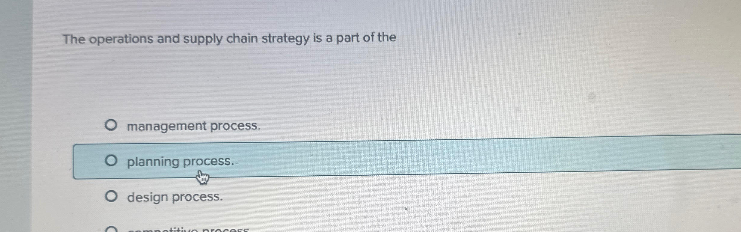 Solved The Operations And Supply Chain Strategy Is A Part Of Chegg