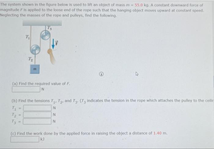 Solved The System Shown In The Figure Below Is Used To Lift Chegg