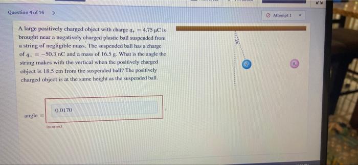 Solved Question Of A Large Positively Charged Object Chegg