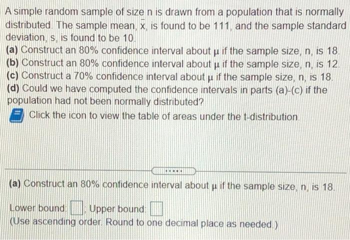 Solved A Simple Random Sample Of Size N Is Drawn From A Chegg