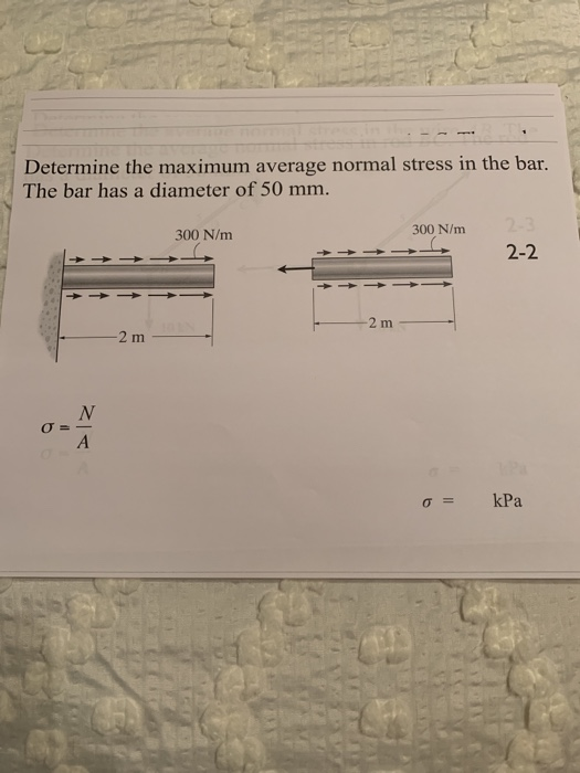 Solved Determine The Average Normal Stress In The Post At A Chegg