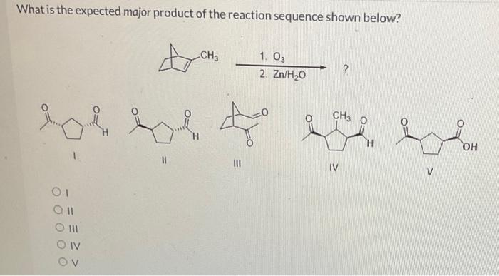 Solved What Is The Expected Major Product Of The Reactio