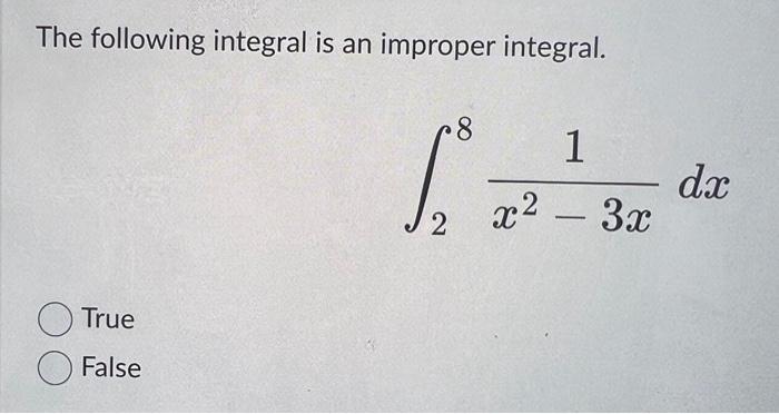 Solved The Improper Integral Below Diverges To Infinity Chegg