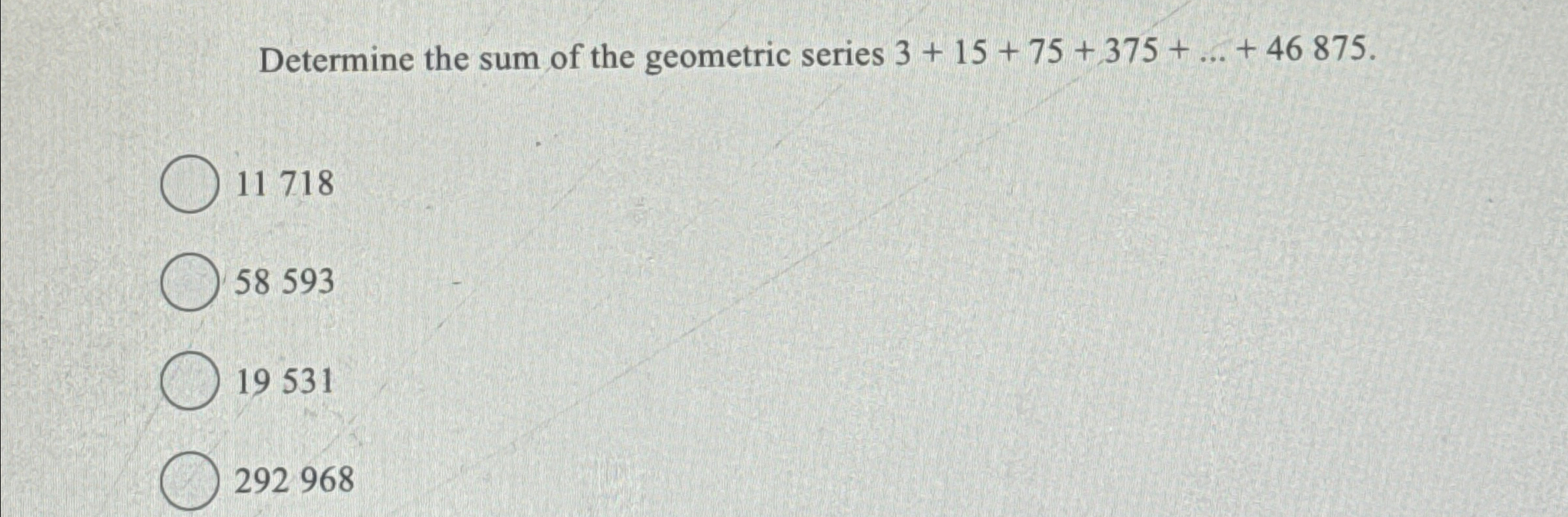 Solved Determine The Sum Of The Geometric Series Chegg