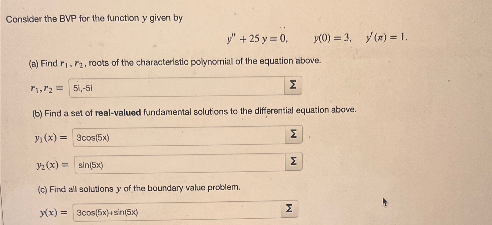 Solved Consider The Bvp For The Function Y Given Chegg