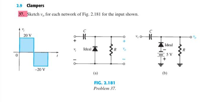 37 Sketch Vo For Each Network Of Fig 2 181 For The Chegg