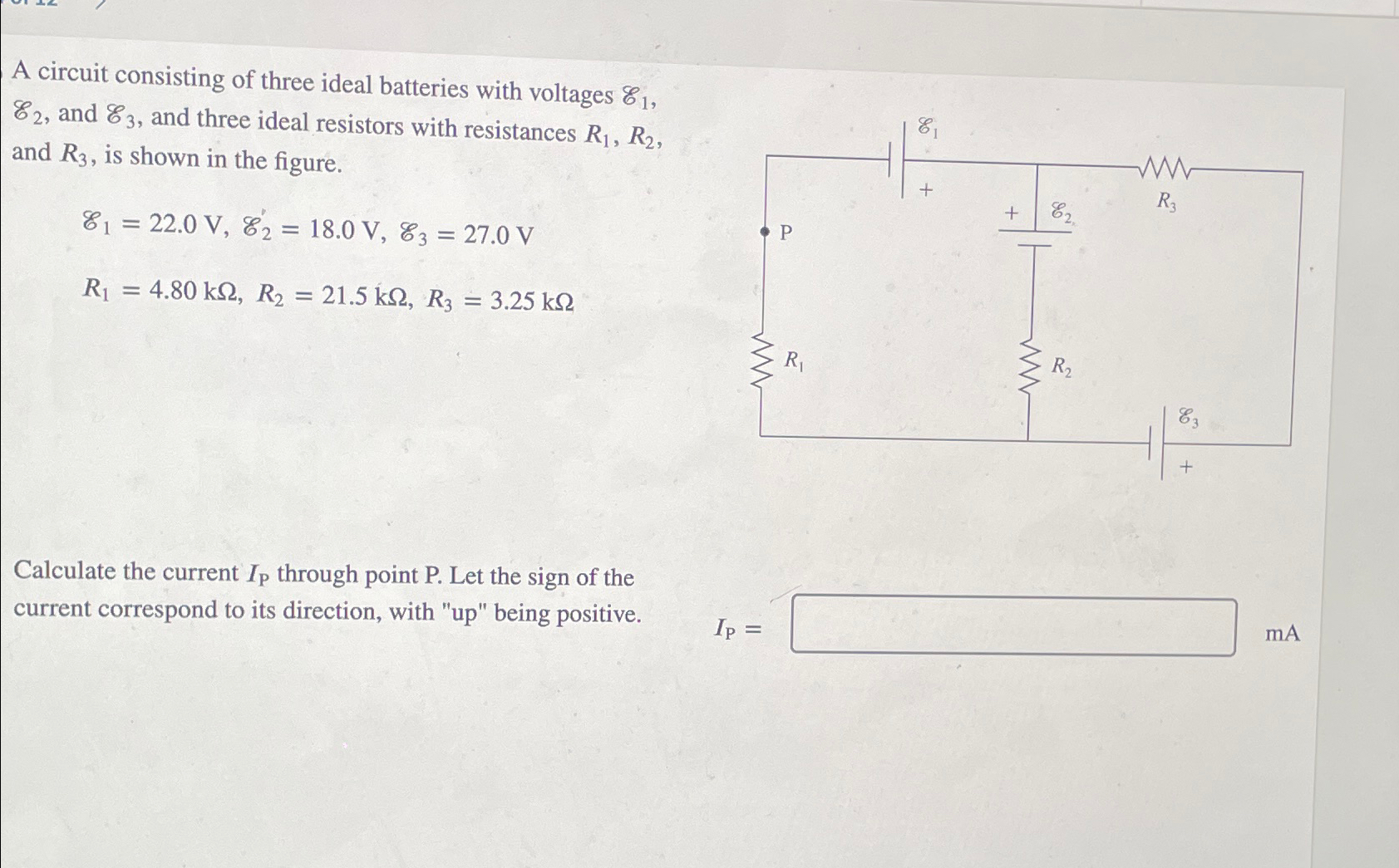 Solved A Circuit Consisting Of Three Ideal Batteries With Chegg