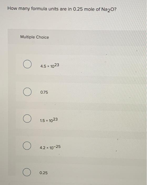 Solved How Many Formula Units Are In Mole Of Na Chegg