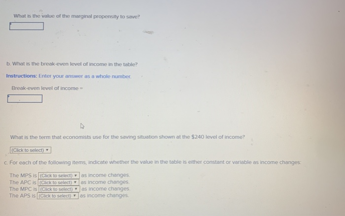 Solved The Following Table Provides Data For Output Real Chegg