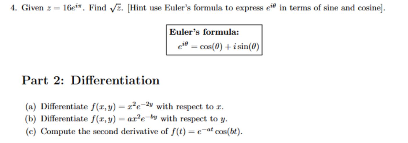 Part Differentiation A Differentiate Chegg