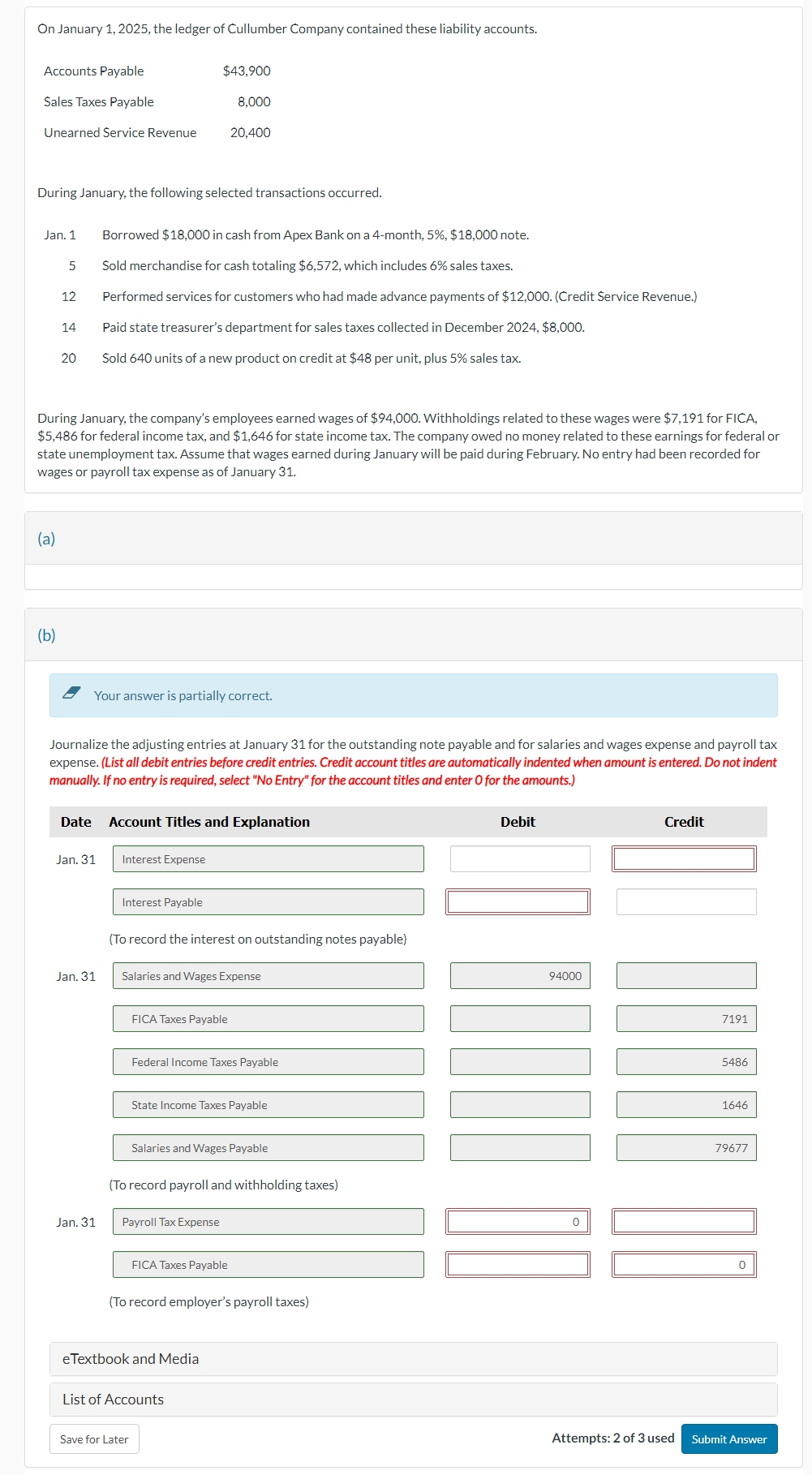 Solved On January The Ledger Of Cullumber Company Chegg