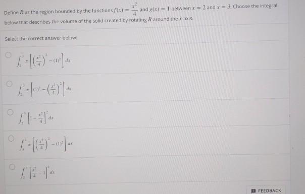 Solved Define R As The Region Bounded By The Functions X Chegg