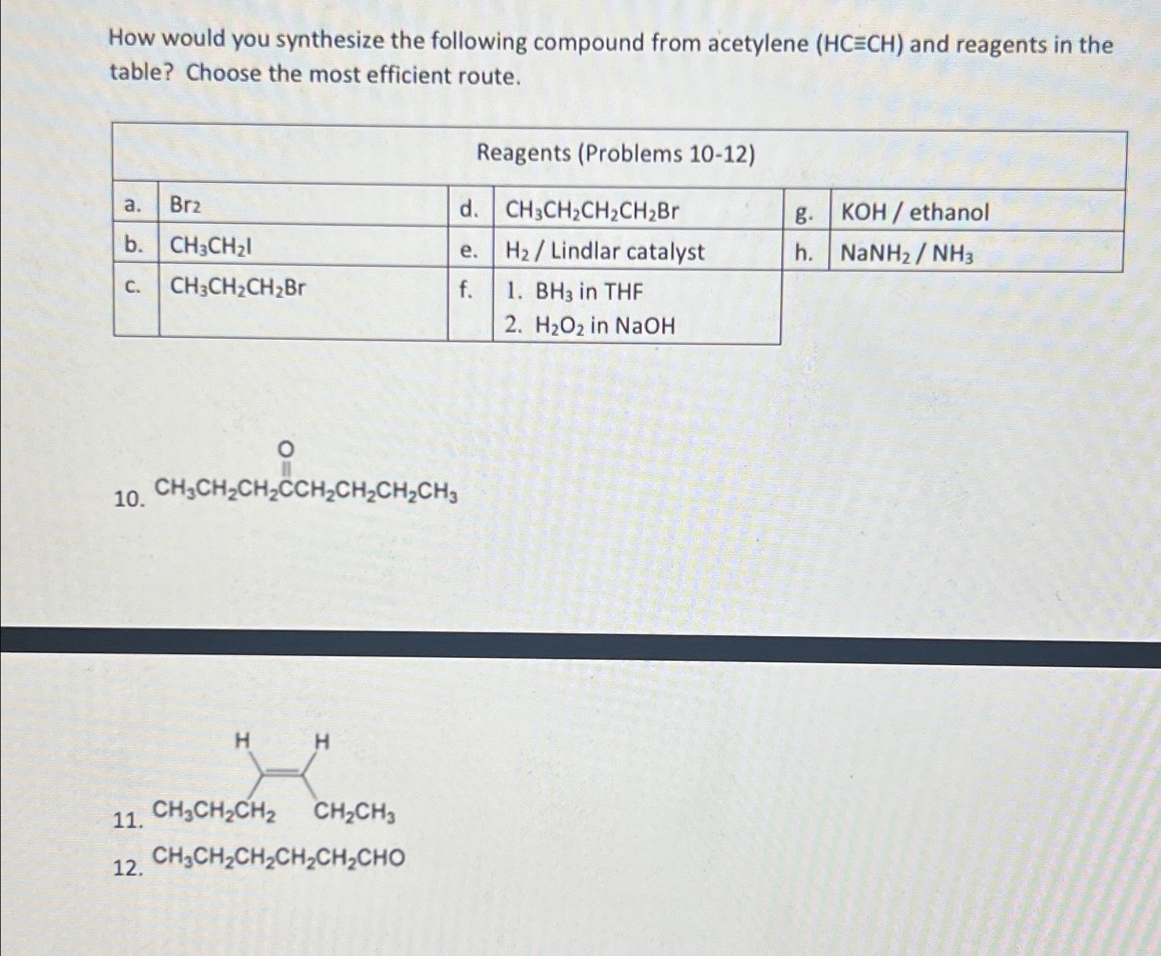 Solved How Would You Synthesize The Following Compound From Chegg