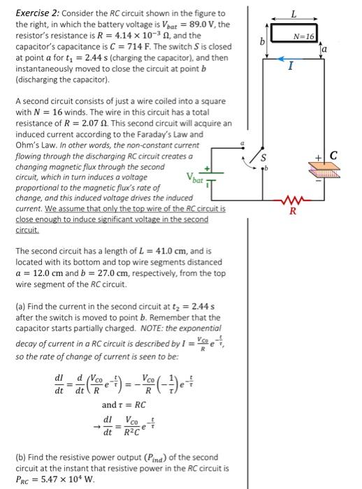 Solved Exercise 2 Consider The RC Circuit Shown In The Chegg