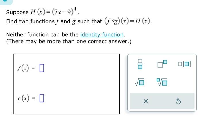 Suppose H X X Find Two Functions F And G Such Chegg