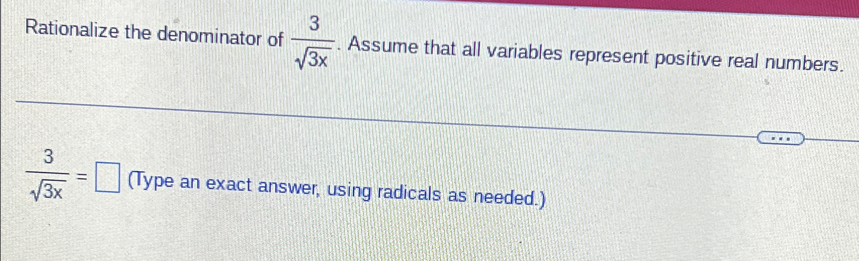 Solved Rationalize The Denominator Of 33x2 Assume That All Chegg