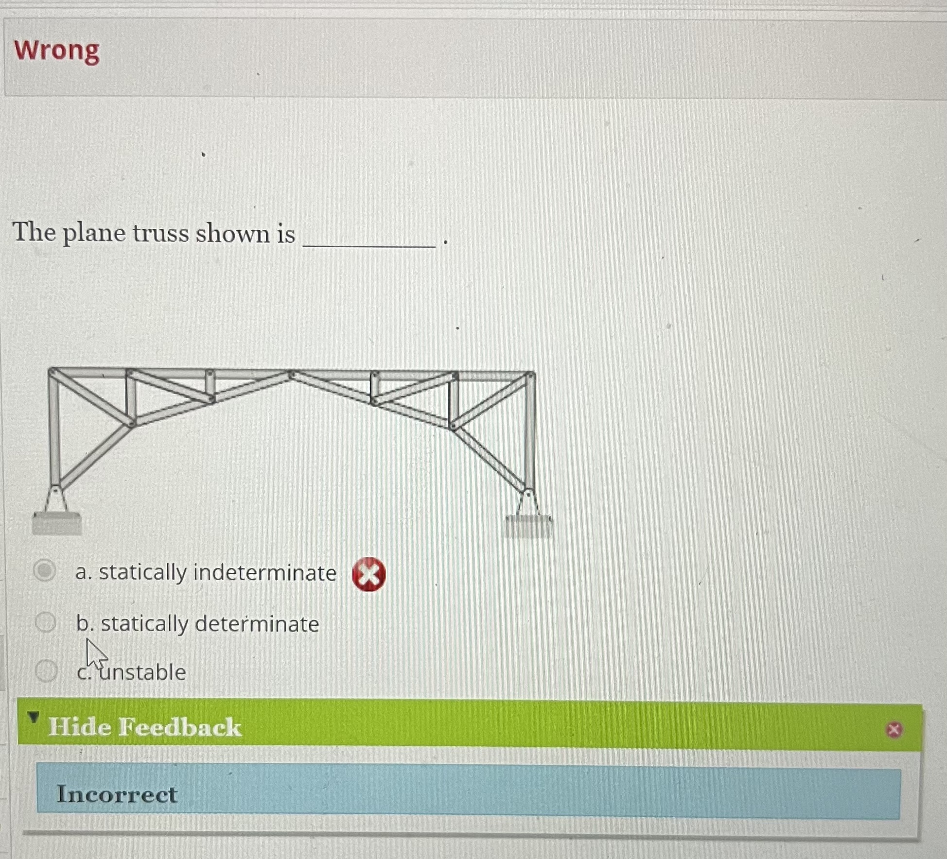 Solved The Plane Truss Shown Is A Statically Chegg