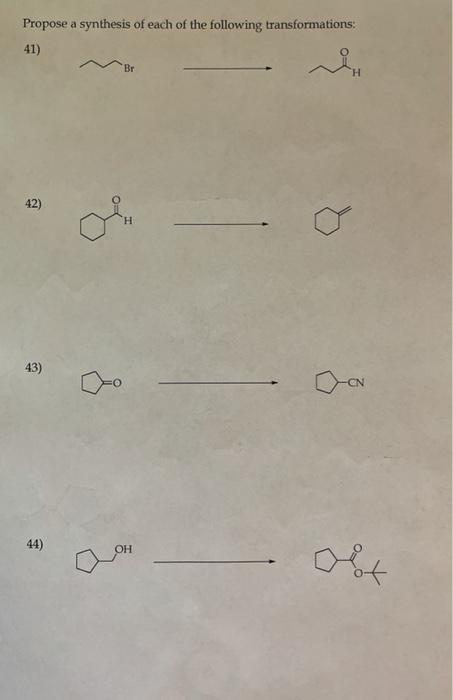 Solved Propose A Synthesis Of Each Of The Following Chegg