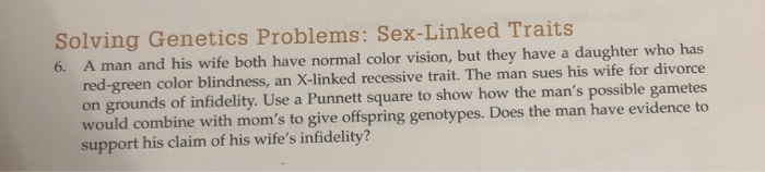 Solved Solving Genetics Problems Sex Linked Traits A Man Chegg