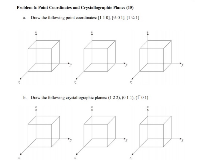 Solved Problem Point Coordinates And Crystallographic Chegg