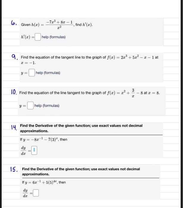 Solved 6 Given H X X27x3 8x1 Find H X H X Help Chegg