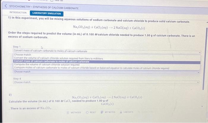 Solved Stoichiometry Synthesis Of Calcium Carbonate Chegg