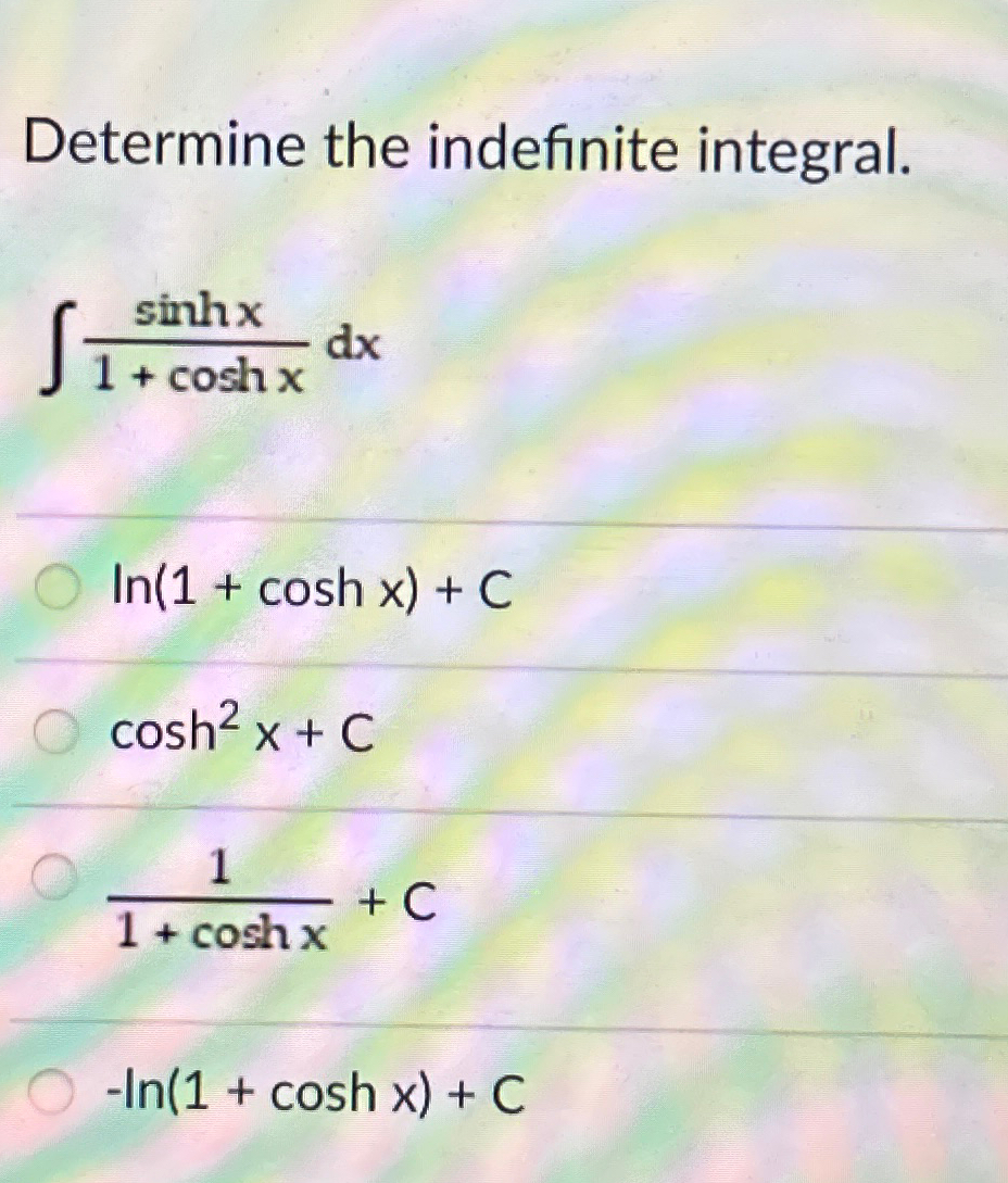 Solved Determine The Indefinite Chegg