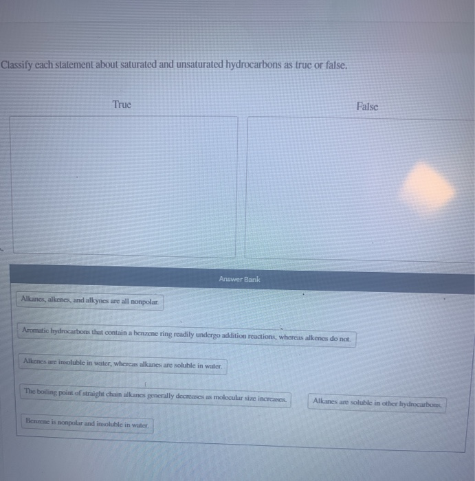 Solved Classify Each Statement About Saturated And Chegg