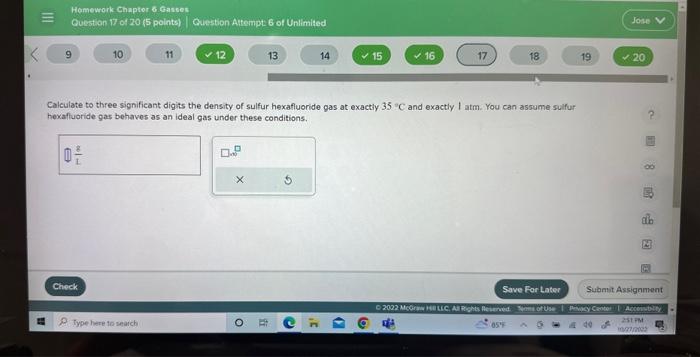 Solved Calculate To Three Significant Digits The Density Of Chegg