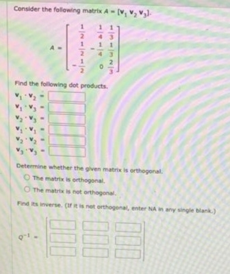 Solved Consider The Following Matrix Chegg