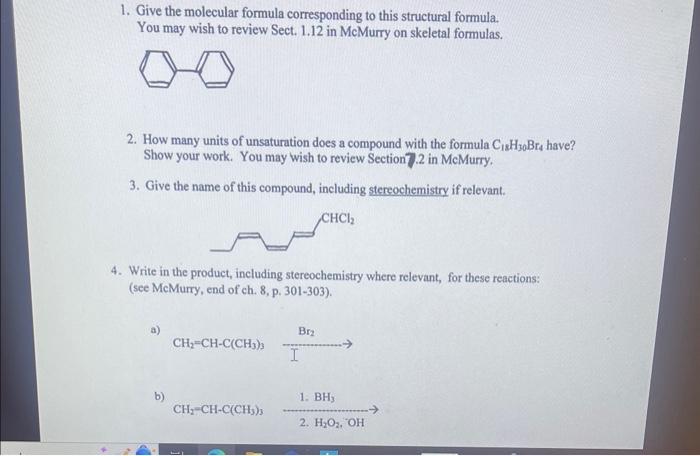 Solved Give The Molecular Formula Corresponding To This Chegg