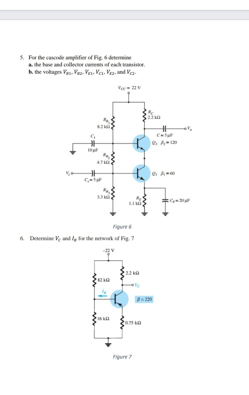 Solved For The Cascode Amplifier Of Fig Determine A Chegg