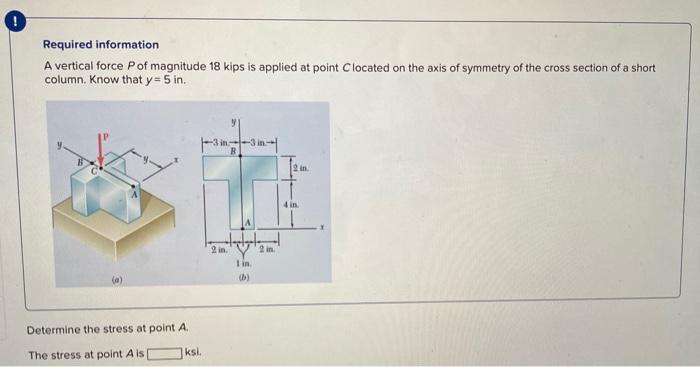 Solved Required Information A Vertical Force P Of Magnitude Chegg